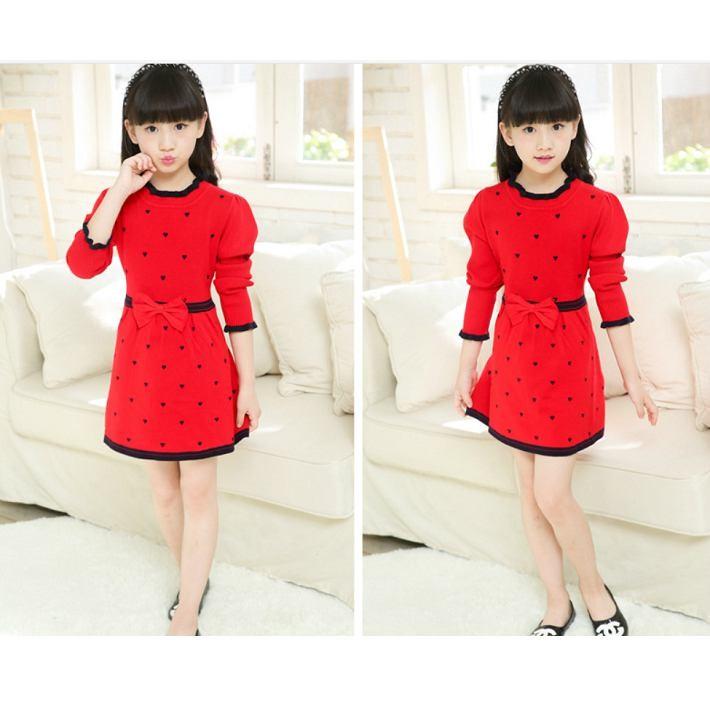 子ども服 ワンピース 女の子ハート柄ニットワンピース キッズ 赤色ワンピース 黒ワンピース フリル付き 冬 秋 春 110 1 130 140 150 160cm Sunflowerkids 通販 Yahoo ショッピング