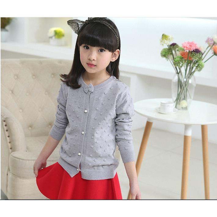 女の子 カーディガン 蝶リボン付 キッズ服 子供カーディガン ニット  