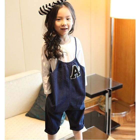 デニムサロペット 子供服 女の子 キッズ オーバーオール オールインワン ゆる可愛い Aラインデザイン 9分丈 90 100 110 1 130 140cm 1005 Sunflowerkids 通販 Yahoo ショッピング