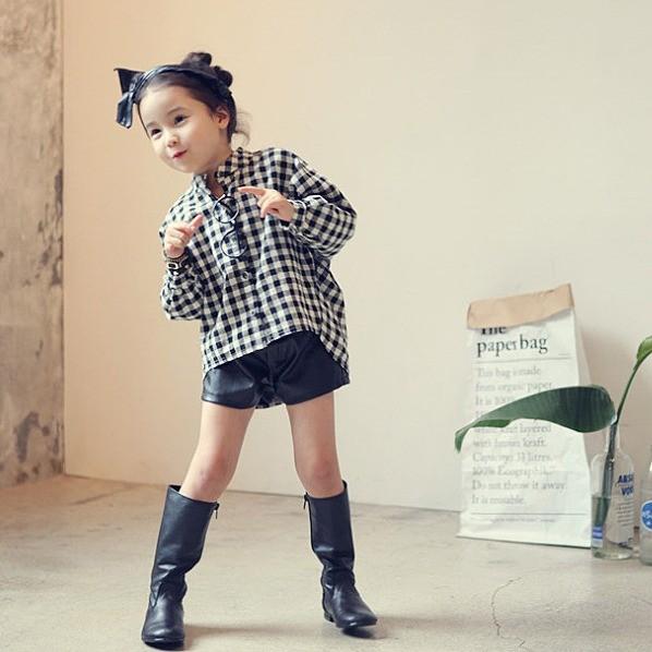 子ども服 シャツ 女の子 キッズ 子供服 ギンガムチェックシャツ 