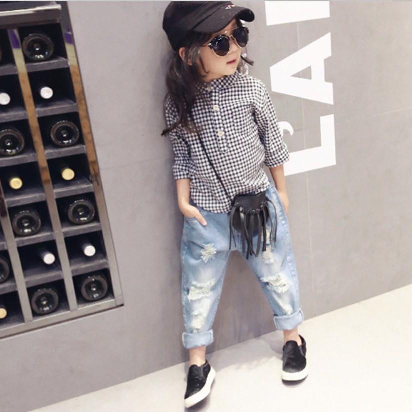 子供服 デニムパンツ 女の子 キッズ服 韓国子供服 ダメージ加工