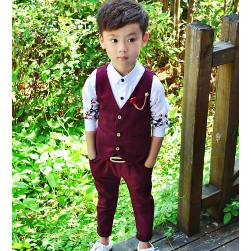 子供服 スーツ キッズ 男の子 ベストスーツ グレー ワインレッド 入園 