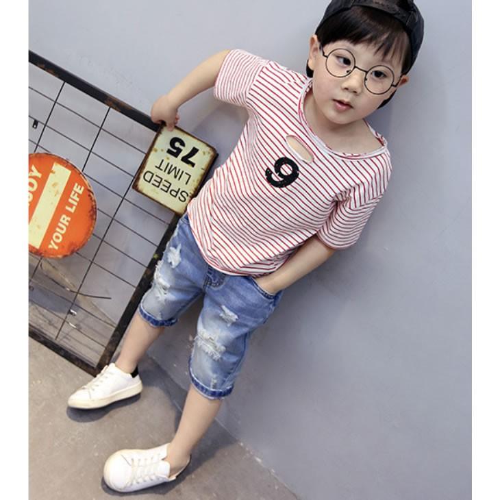 子供服 半ズボン 男女兼用 男の子 女の子 ダメージ加工 デニム