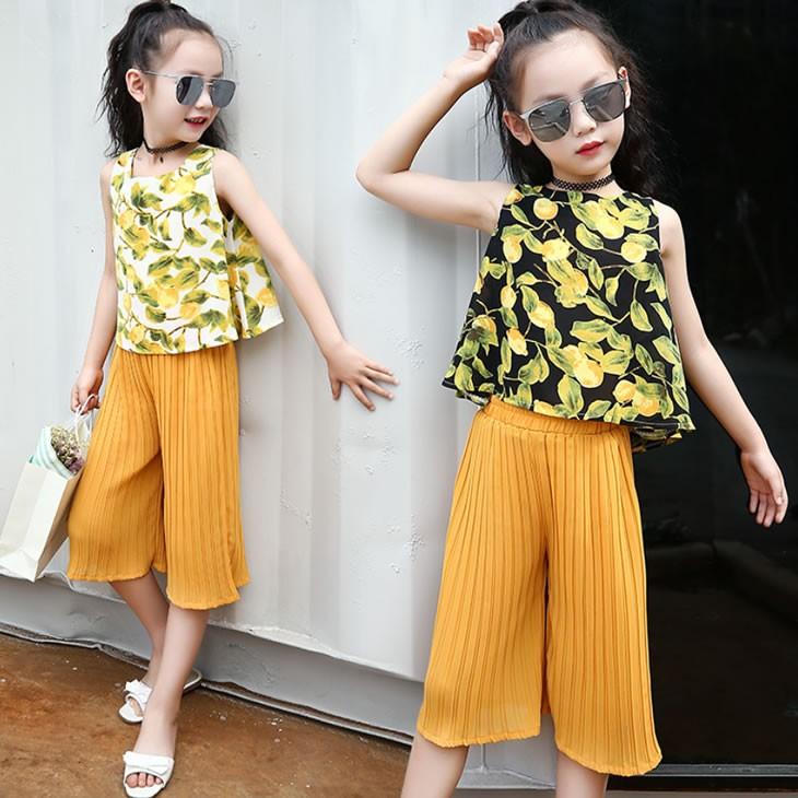 子供服 上下セット服 女の子 キッズ服 プリーツパンツ ノースリーブ 7