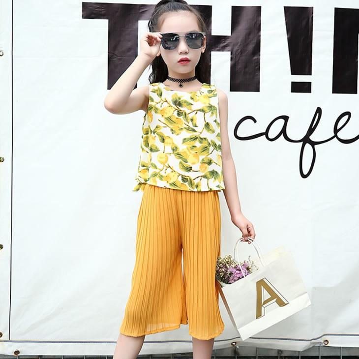 子供服 上下セット服 女の子 キッズ服 プリーツパンツ ノースリーブ 7