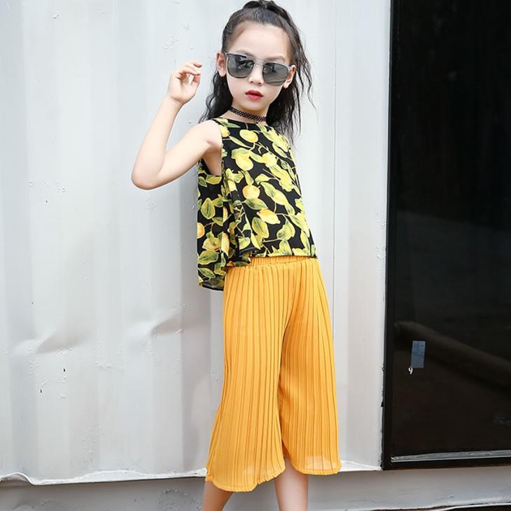 子供服 上下セット服 女の子 キッズ服 プリーツパンツ ノースリーブ 7