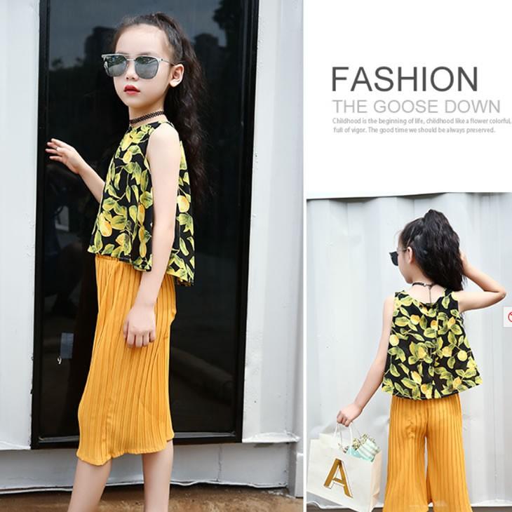 子供服 上下セット服 女の子 キッズ服 プリーツパンツ ノースリーブ 7
