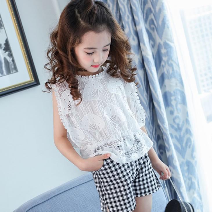 子供服 上下セット服 女の子 キッズ服 ギンガムチェックパンツ