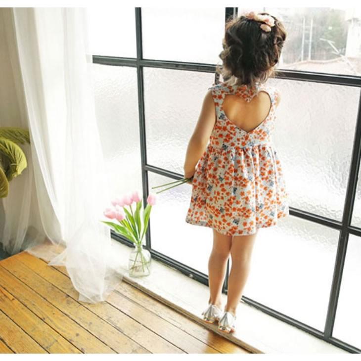 子供服 ワンピース 女の子 花柄ワンピース 背中出し ハート形 キッズ服 おしゃれ 可愛い ノースリーブ 袖無し 100 110 1 130 140cm Sf Wp 002 Sunflowerkids 通販 Yahoo ショッピング