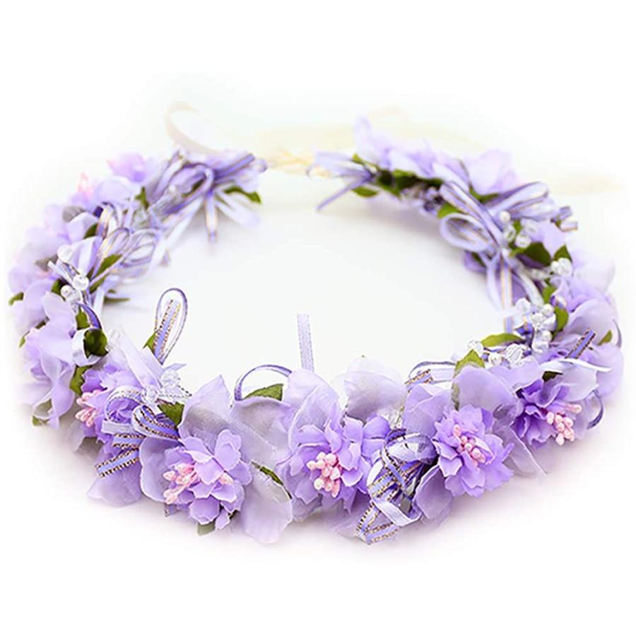 花かんむり 花冠 紫 ヘッドドレス 髪飾り コサージュ ウエディング ドレス花冠 Fhkan003pe 59 以上節約