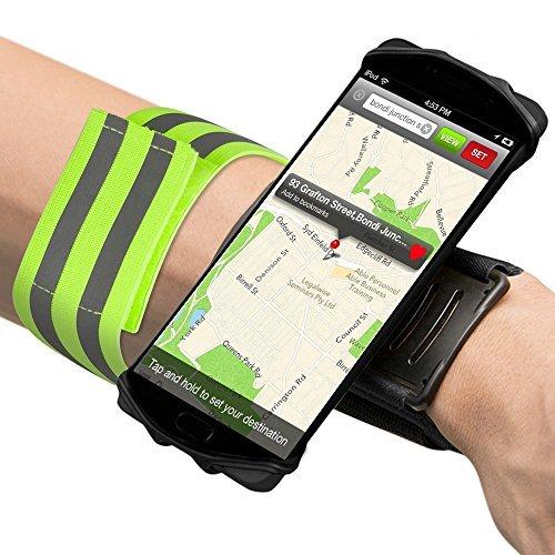 スポーツアームバンド 反射バンド Senhai 180 回転可能 スマホホルダー ランニング ジョギング ハイキング ブラック 返品 交換対象商品