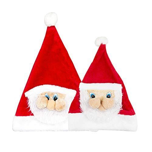 IRIWA サンタ帽子 サンタクロース コスプレ帽子 大人 子供用 サンタ顔付き 可愛い 最大57%OFFクーポン ふわふわ 用品 非売品 大きめサイズ クリスマスパーティー