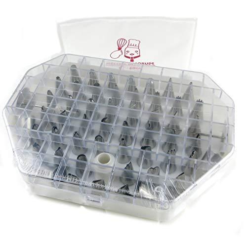 韓国製 55種類の模様口金セット カプラー小 フラワーケーキの繊細な口金 フラワーネイル付き 世界の人気ブランド オリジナルデザイン絞り袋つき