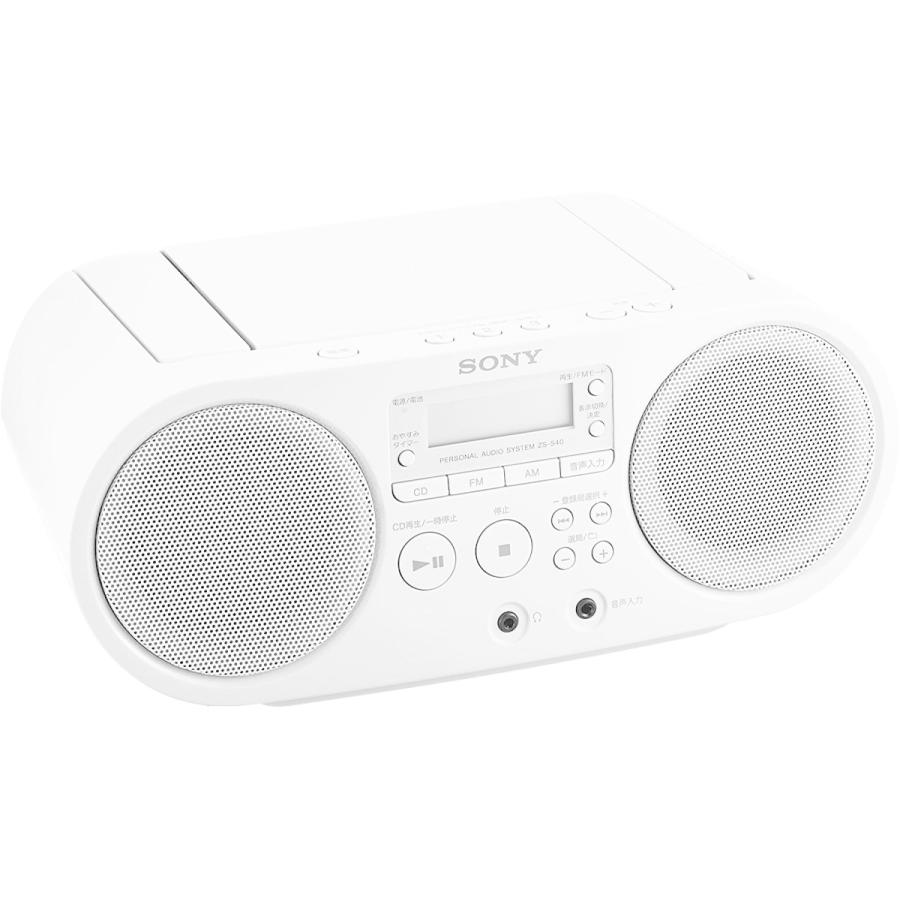 ソニー CDラジオ ZS-S40 : FM/AM/ワイドFM対応 ホワイト ZS-S40 W ZS S40 ソニー CDラジオ FM/AM/ワイドFM対応 ホワイト