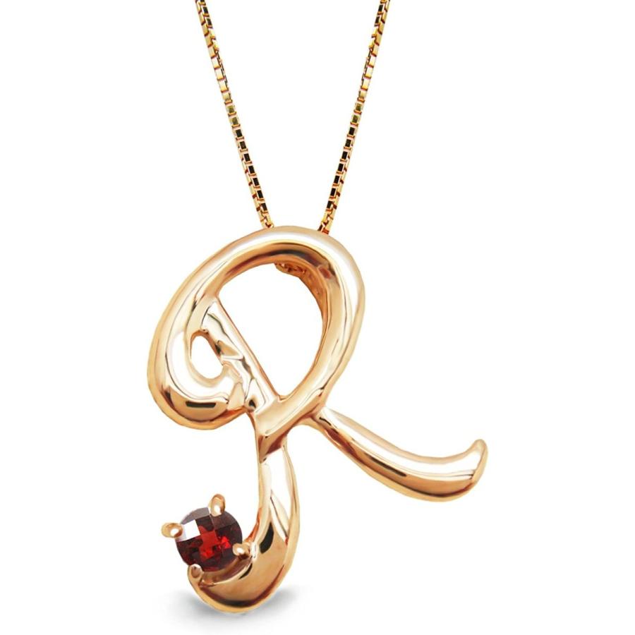 売上実績no 1 誕生石 選べる R イニシャル Miwahouseki ミワホウセキ 付き ガーネット 1月 ネックレス アルファベット ピンクゴールド レディースアクセサリー Laurieshort Com