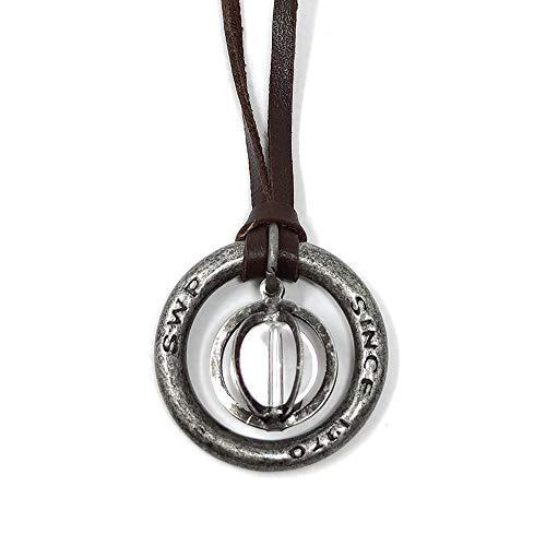 S W P ストーン メンズ ネックレス シンプル リング 天然石 革ひも ロング パワーストーン レザー ペンダント クリス セールsale Off