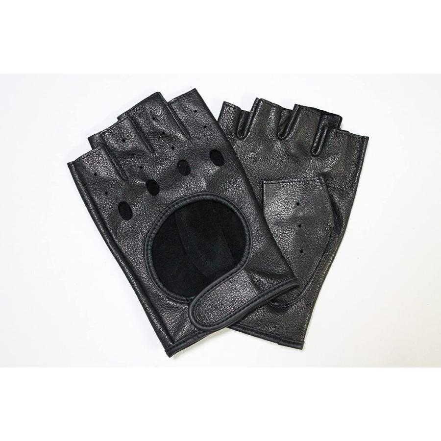 ムーンクロス 手袋 ドライバーグローブ バイカー フィンガーレス ミュージシャン メンズ レザーグローブ 両手付 半指 指切り 牛革 一部予約販売 メンズ
