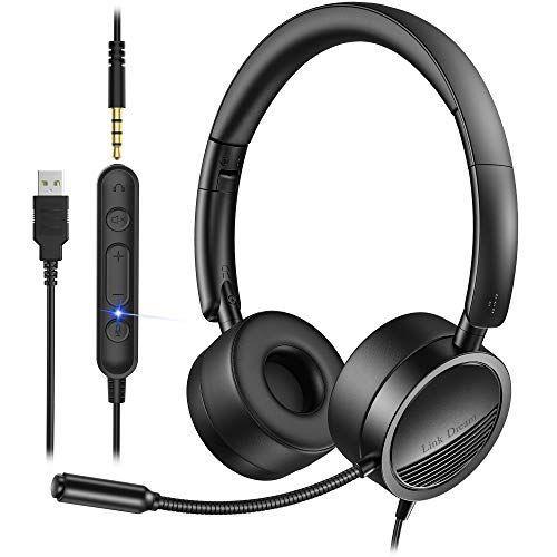 Link Dream Pc用ヘッドセット H360 マイクスピーカーミュート機能 ステレオ Usb 接続 3 5mm