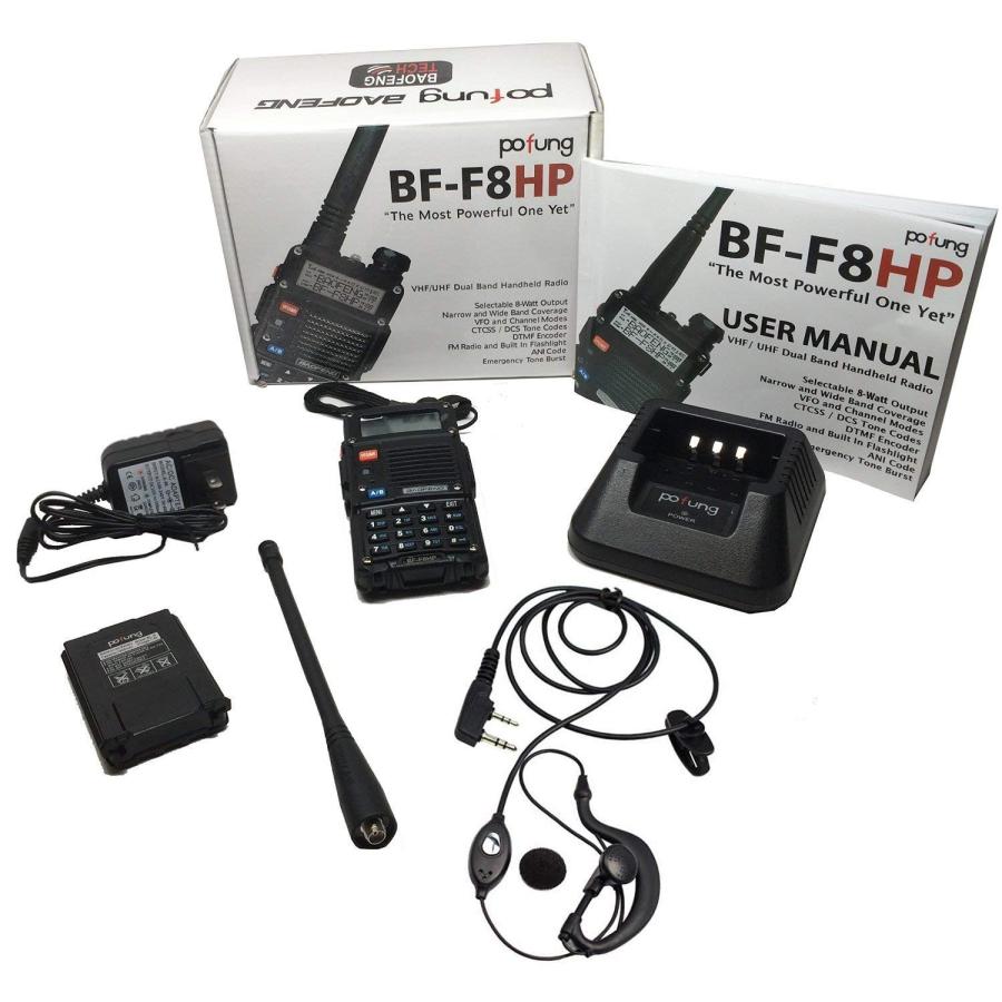 BAOFENG　BF-F8HP　(UV-5R　400-520MHz　with　8-Watt　Includes　Dual　VHF　(136-174MHz　Band　Kit　UHF)　Two-Way　＆　Radio　Large　3rd　Battery　Full　Gen)