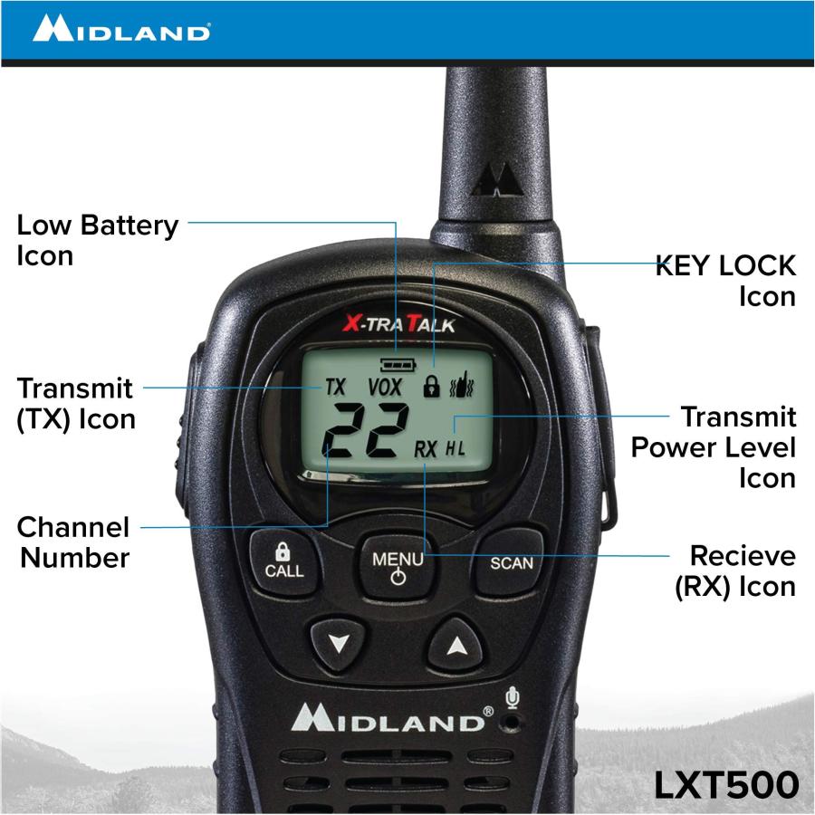 Midland　LXT500VP3　FRS　w　Chargers　Way　Pack　Two　Bundle　Radios
