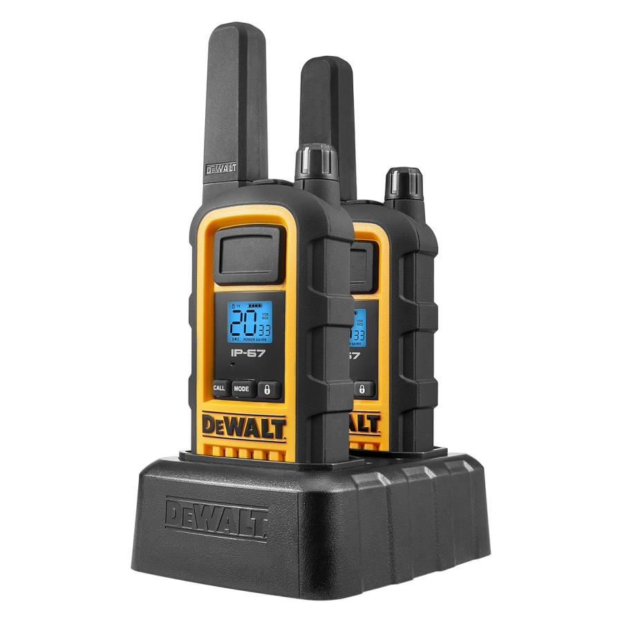 DEWALT　DXFRS800　Watt　(2　Heavy　Duty　Radio　Walkie　Talkies　Long　Waterproof,　Shock　Resistant,　Two-Way　Range　＆　Rechargeable　with　VOX　Pack)