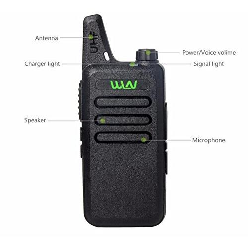 2PCS　WLN　KD-C1　Radio　with　Watt　Hands　Walkie　Talkies　Way　UHF　Two　Mini　Free　400-470　Rechargeable　MHz　Earpiece