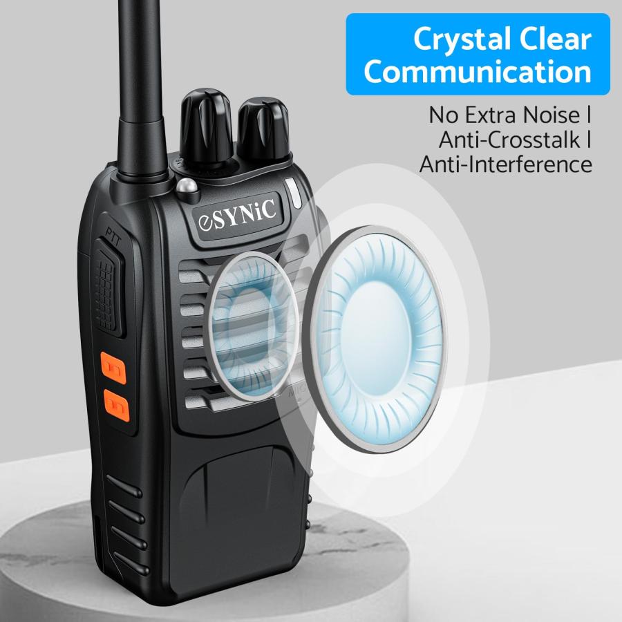 Walkie　Talkies,eSynic　4Pcs　Professional　VOX　Supports　Talkies　Talkies　Adults　Rechargeable　for　Long　Walkie　Radio　Radio　Handheld　Way　Range　Walkie　16CH