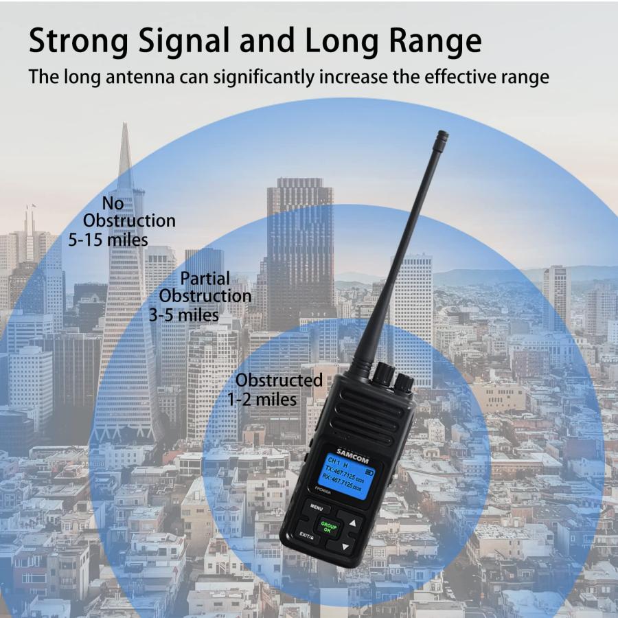 Long Range Radio Walkie Talkies for Adults, SAMCOM FPCN30A Two Way Radio Rechargeable, Watt High Power 2-Way Radio, Programmable UHF Radios with Ear - 5