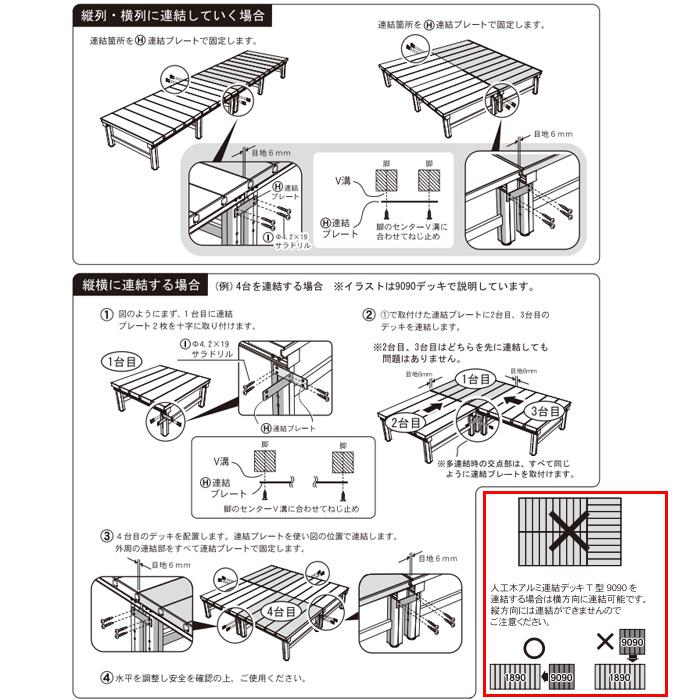 縁側 縁台 濡れ縁 濡縁 人工木アルミ縁台 人工木アルミDXデッキT型 1890 アッシュブラウン W1800×D900mm 人工木 ベンチ 送料無料｜sungarden-exterior｜03