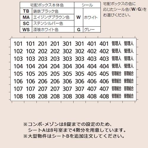 Panasonic ポスト関連商品 集合住宅用宅配ボックス コンボメゾン専用 部屋番号シール シートa Ctnr490wk ホワイト Combo Maison 10022699 サンガーデンエクステリア 通販 Yahoo ショッピング