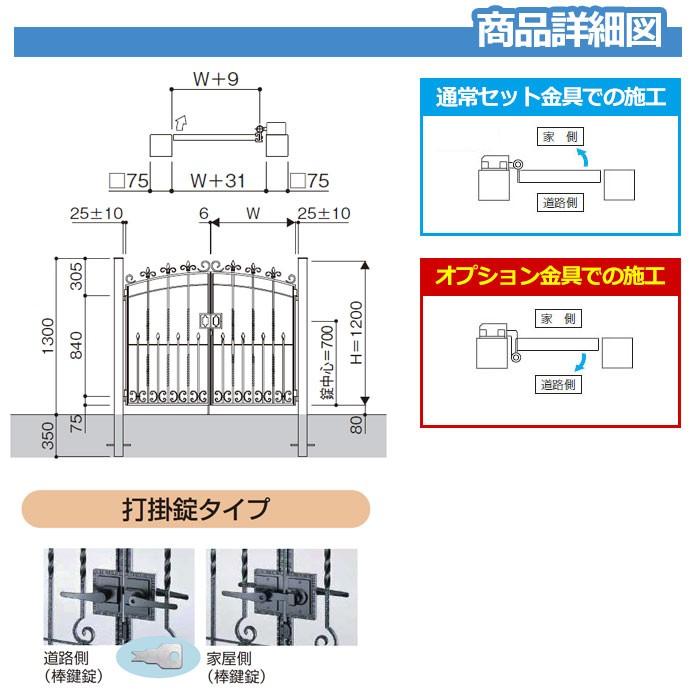 門扉　トラディシオン門扉　2型　YKKap　送料無料　シャローネシリーズ　門柱セット　片開きセット　BMC-2　片開き・門柱セット　呼称：08-12(W800×H1200)