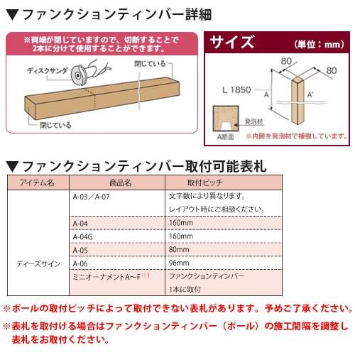 郵便ポスト 機能門柱 ディーズデコ ファンクション ティンバー Cセット 機能ポール+ポスト（ポーチ）+照明（プロバンス タイプA） ディーズガーデンの画像