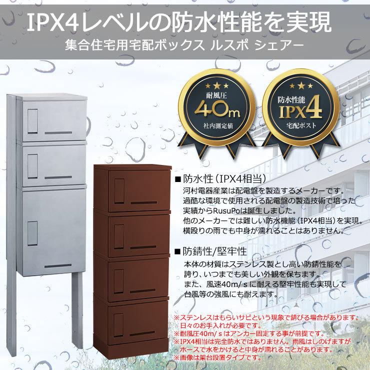 河村電器産業 集合用宅配ボックス ルスポ シェアー KD1-50CS H600