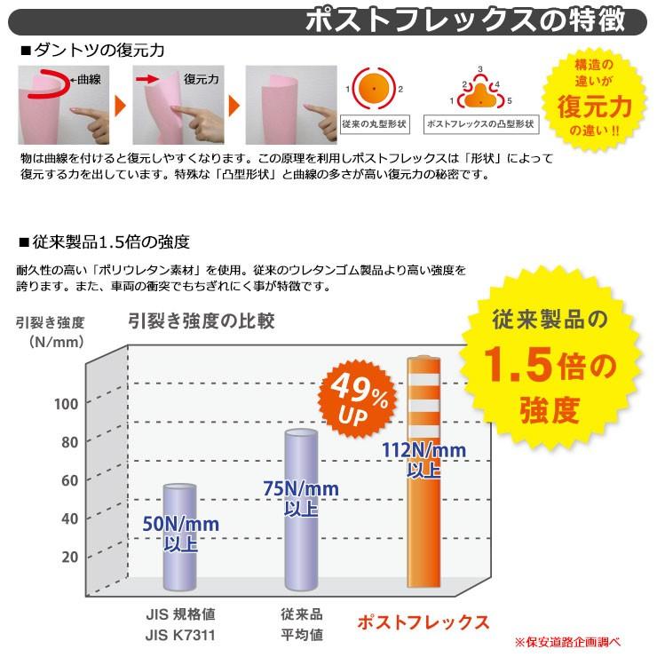 保安道路企画 ポストフレックス スタンダードタイプ 視線誘導標 PF800 高さ800mm 道路標識 全5色 道路 安全 ポール 入札案件対応｜sungarden-exterior｜02