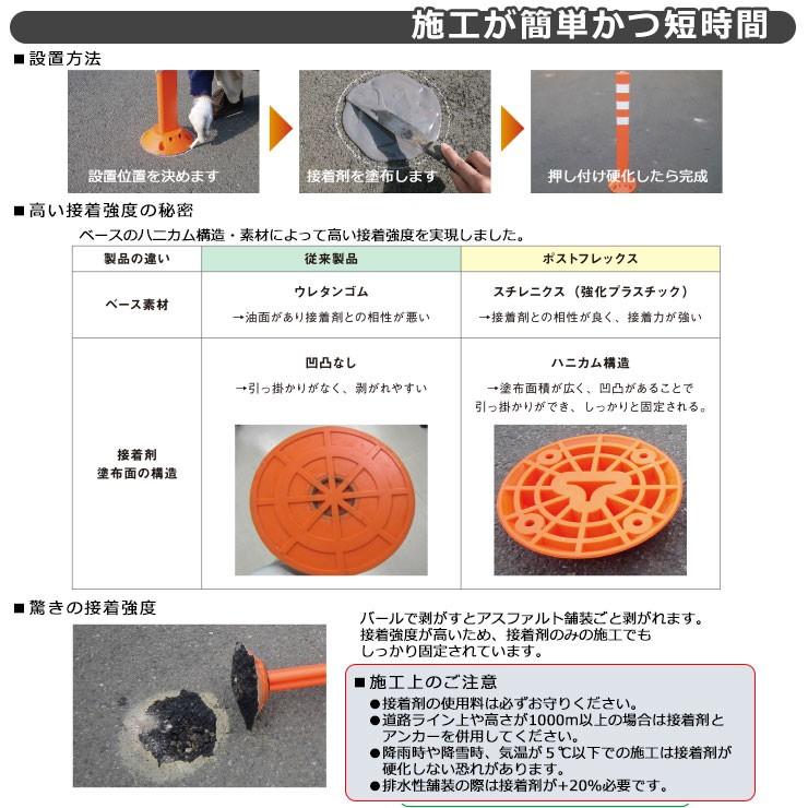 保安道路企画 ポストフレックス スリムベースタイプ 視線誘導標 PF-S650 高さ650mm 道路標識 イメージ：グリーン 道路 安全 ポール 入札案件対応｜sungarden-exterior｜05