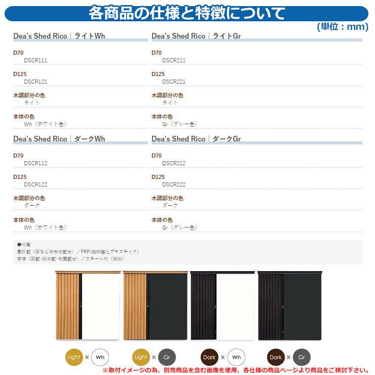 ガーデン収納 物置 ディーズシェッド リコ D70 ディーズガーデン Deas garden カムロック錠 扉固定金具付き 開き止め搭載 収納庫 倉庫 掲載写真：111ライトWh_2