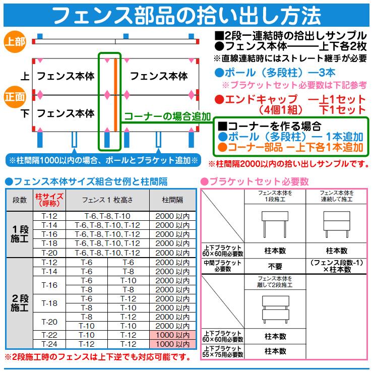 LIXIL フェンスAB 多段柱（2段柱） 60×60（T-18） フェンス 目隠し 屋外 アルミ 境界仕切り 2段支柱 二段柱 多段支柱｜sungarden-exterior｜03