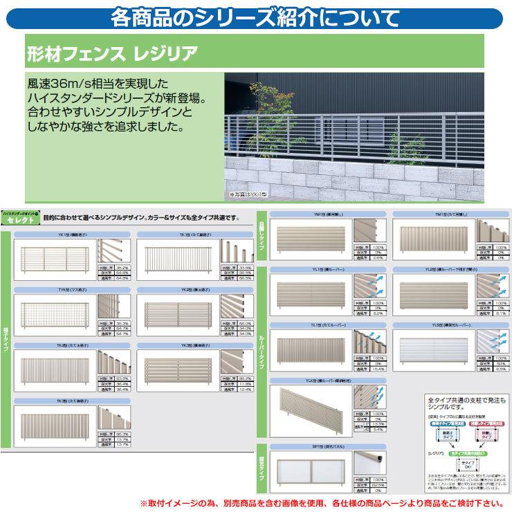 フェンス 目隠し 屋外 形材フェンス レジリア フリー支柱タイプ YK3型(横板格子) H600 呼称：2006 コーナー材：羽根格子(1本)のみ 三協アルミ 本体別売｜sungarden-exterior｜09