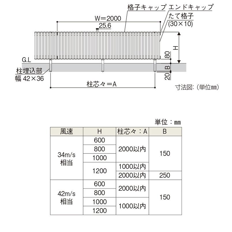 ルシアスフェンスH08型 H800タイプ（T80） 複合カラー フェンス本体のみ YKKap たてストライプの画像