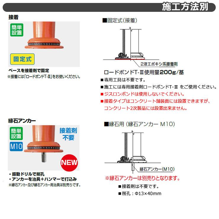 積水樹脂 ポールコーン CITY R 本体赤 一本脚 M16 高さ650mm 通常在庫品 スリムベース 車線分離標 駐車場 ガイドポスト 反射ポール 車止め｜sungarden-exterior｜04