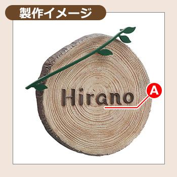 表札　おしゃれ　アペーゴ　文字：（約1mm）こげ茶色塗装　アルミ鋳物表札　戸建　美濃クラフト　CAG-1　apego　ベース：丸太風塗装　門柱