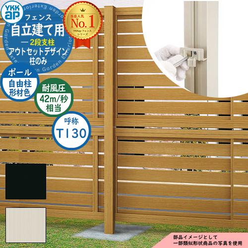 アルミフェンス アウトセットデザイン 自立建て用 2段支柱 (耐風性能