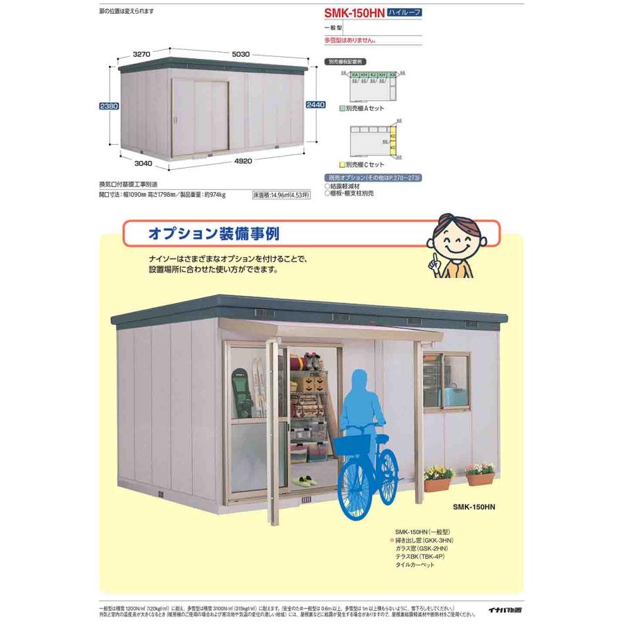 ナイソー 断熱構造物置 SMK-58SN スタンダード 一般型 幅3040×奥行1880 