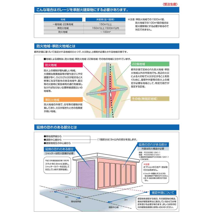 《防火地域対応》ヨドガレージ ラヴィージュ3 防火仕様 VXCU-3362 シャッタータイプ 標準高タイプ 追加棟 豪雪型 間口3353×奥行6271×高さ2349 ヨドコウ_6