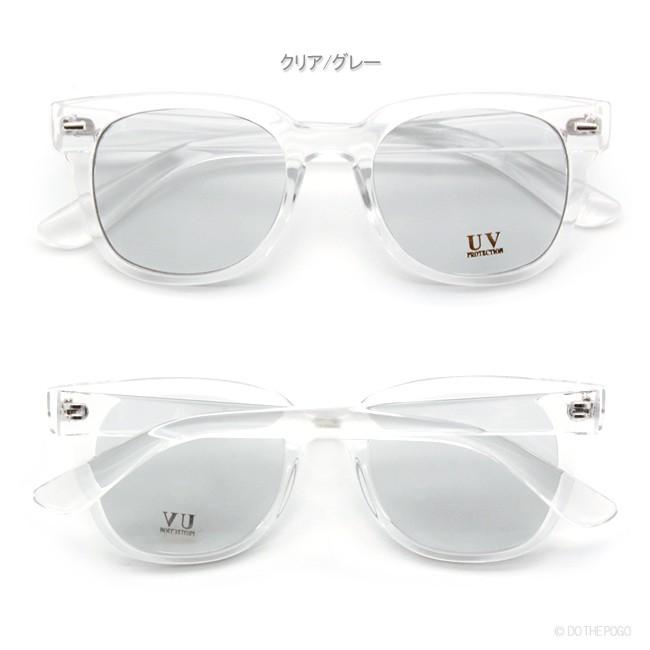 クリアフレーム カラーレンズ クリアレンズ サングラス ダテメガネ ウェリントン Uvカット ブルーレンズ グレーレンズ メンズ レディース Clearframe Wellington1 Do The Pogo 通販 Yahoo ショッピング