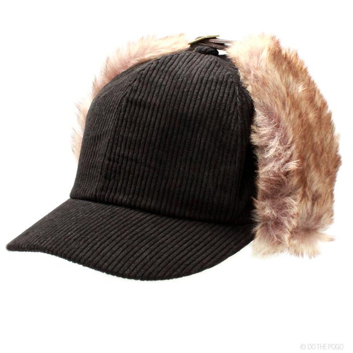 d*7様 アンダーカバー ダークブラウン ファー 耳あて付き帽子 耳付きファーフライトキャップ / フライトハット レディース