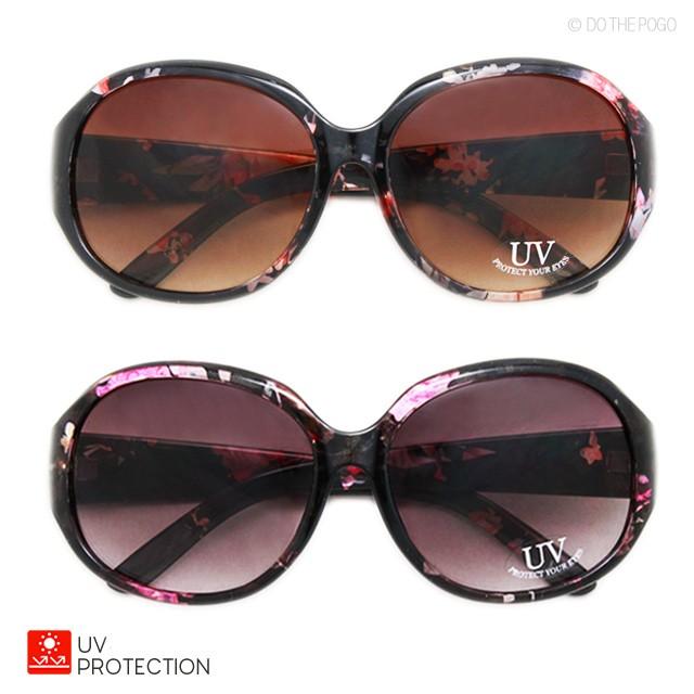 大きなサングラス レディースサングラス オーバルサングラス 花柄 レディース Uvカット 紫外線カット バタフライ おしゃれ 大きめ Oval1 Do The Pogo 通販 Yahoo ショッピング