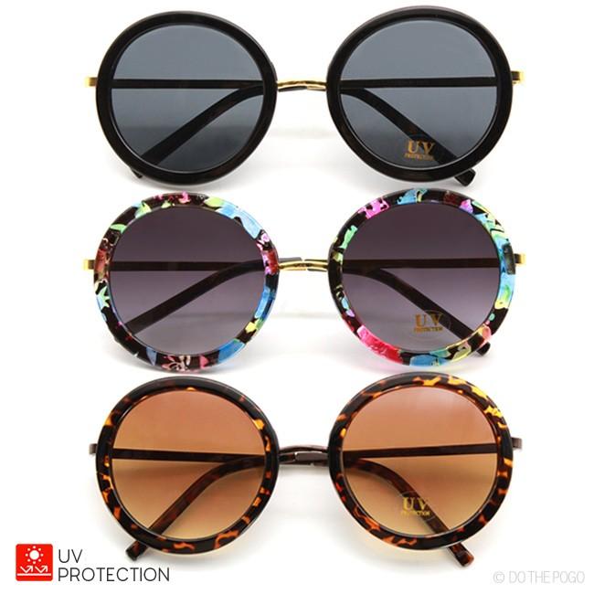 ラウンドサングラス コンビフレーム 大きいサングラス 丸レンズ Uvカット レディース メンズ おしゃれ フェスファッション Roundflower Do The Pogo 通販 Yahoo ショッピング