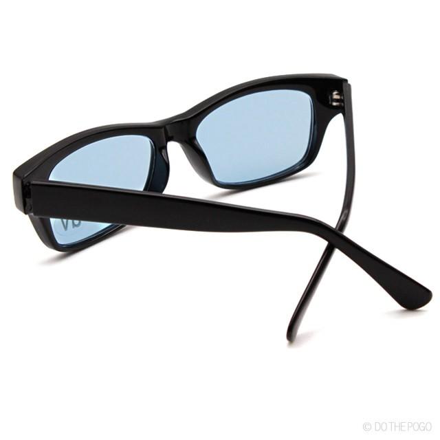 カラーレンズ スクエアサングラス バイカーシェード UVカット メンズ