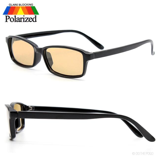 偏光レンズ UVカット カラーレンズ スリムフレーム スクエア